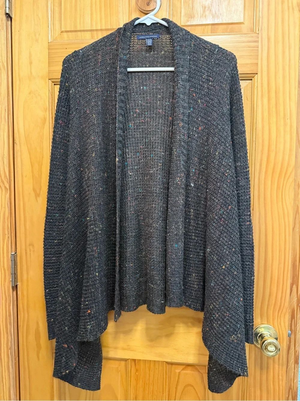 American Eagle Dark Charcoal w/colorful Speckles Cardigan size S